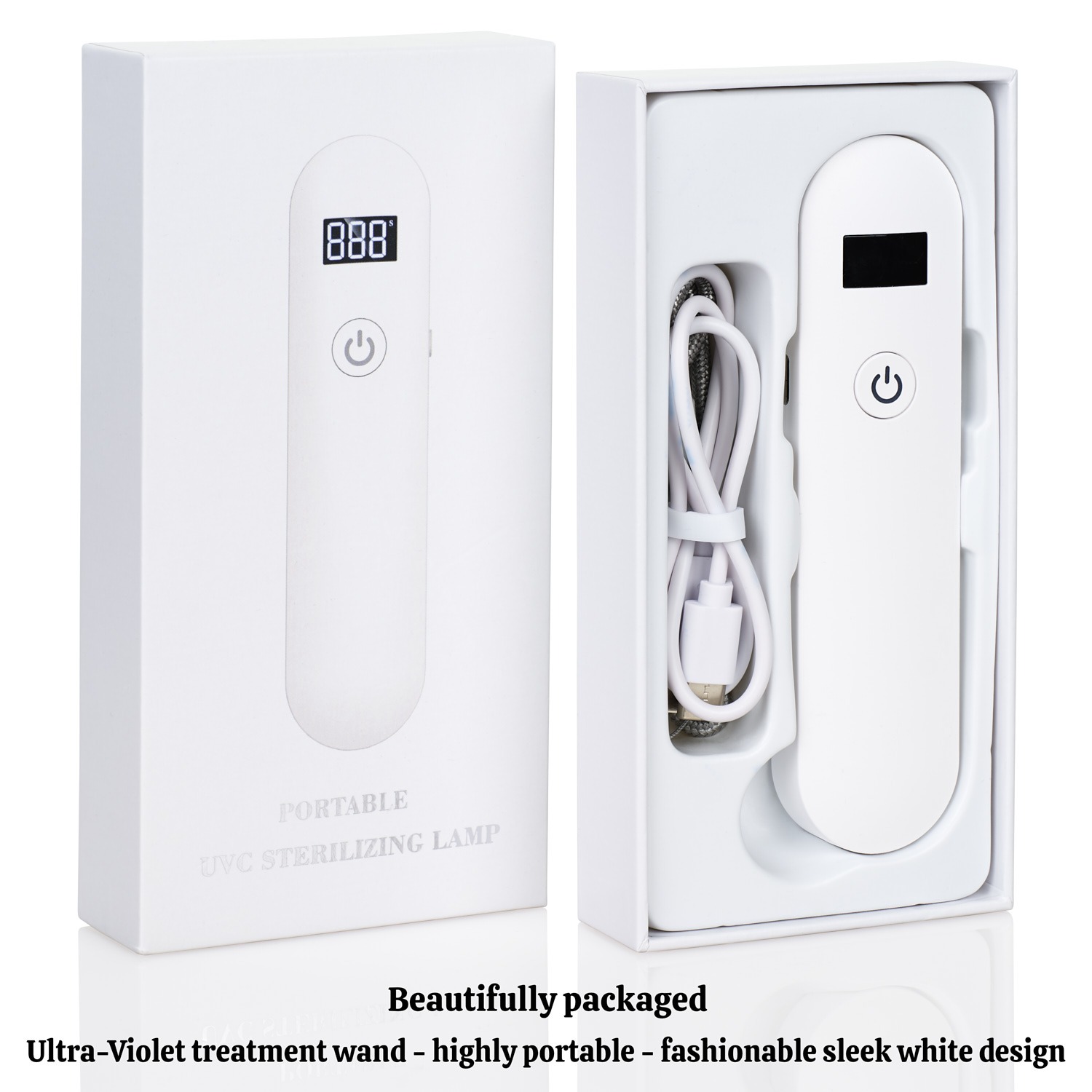Premium rigid packaging sleeve and inside tray view